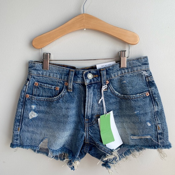Lucky Brand Boy Mid Rise Classic Blue Jean Shorts - 00 - Picture 1 of 5